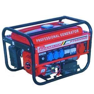 PowerTech PT6500WE benzinmotoros aggregátor, generátor, 3 fázisú áramfejlesztő önindítóval - 6500W