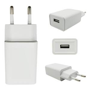 Univerzális USB fali hálózati adapter és töltő, EU csatlakozóval, AC 5V 1A, fehér