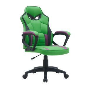 Ergonomikus irodai szék zöld lila elemekkel