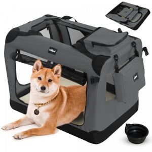 Leopet® Szállító doboz kutyáknak L 70 x 52 x 52 cm antracit