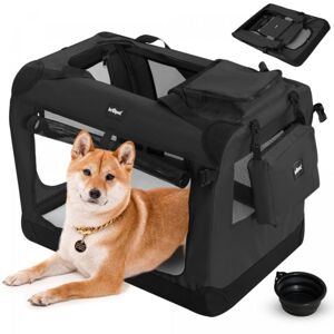 Leopet Szállítódoboz kutyáknak L 70 x 52 x 52 cm fekete