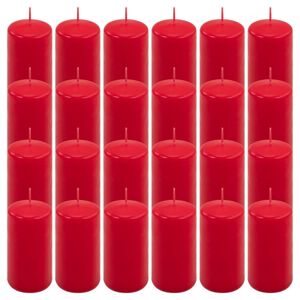Oszlopos gyertya készlet 10 cm Ø 5 cm 24 db piros