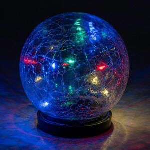 Napelemes világító üveggömb 10 LED többszínű 11 cm