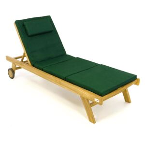 DIVERO Nyugágy párnával kezeletlen teak sötétzöld