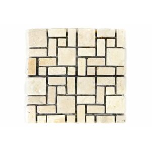 Márvány mozaik DIVERO krémszínű csempék 11 db - 1m²