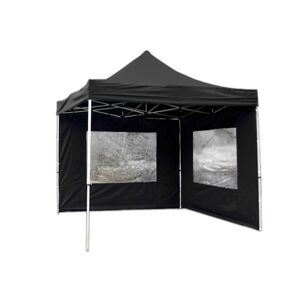 GARTHEN Kerti pavilon PROFI 3 x 3 m fekete + 2 oldalfal