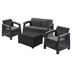 Allibert Kerti rattan bútor készlet CORFU BOX Antracit