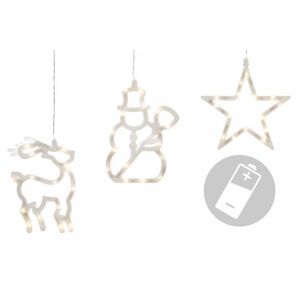 NEXOS Dekoráció LED csillag/hóember/rénszarvas meleg fehér