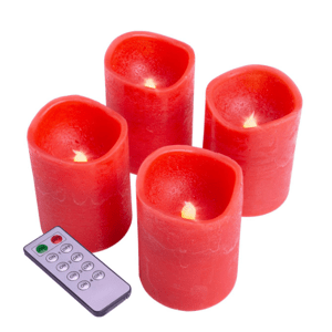 NEXOS Dekoratív gyertya szett 4 LED piros