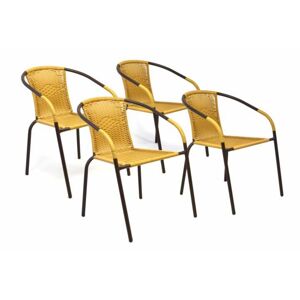 Kerti rattan székek BISTRO 4 db - világos barna