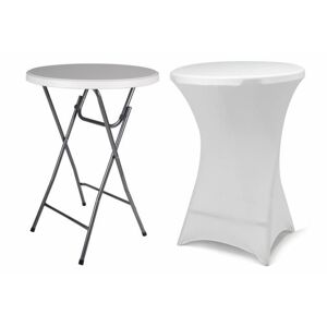 GARTHEN Parti asztal összecsukható BISTRO Fehér 80 x 110 cm