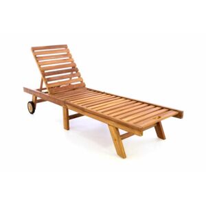 DIVERO Kerti nyugágy kerekekkel teak fa