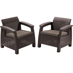 Allibert Kerti rattan fotel CORFU DUO Barna
