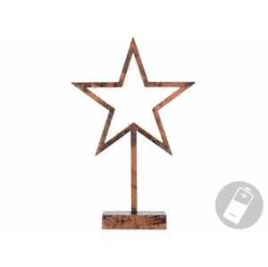 NEXOS Csillag állványon 38 cm 20 LED bronz