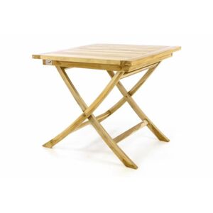 DIVERO Kerti asztal  80 cm kezeletlen teak fa