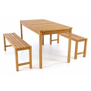 DIVERO Kerti bútor készlet 135 cm tíkfa lakkozott