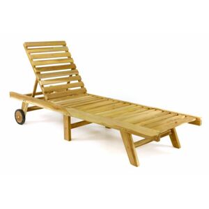 DIVERO Kerti nyugágy kerekekkel teak fa
