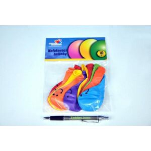 Léggömb felfújható 9" print Smile 10 cm 10 db táskában