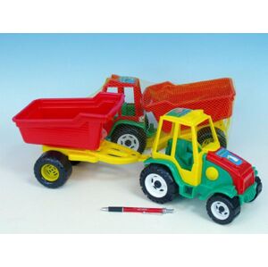 Traktor műanyag vonóhoroggal 52 cm hálóban