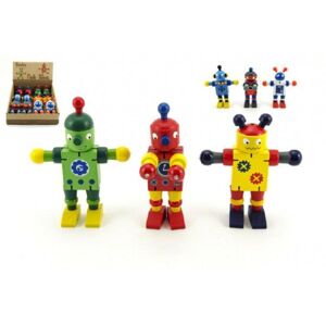 Robot játék fából 12 cm