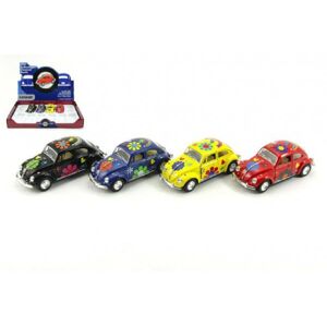 Kisautó visszahúzható fém Kinsmart VW Classical Beetle 13cm