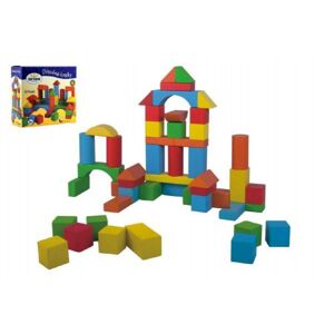 Fa építőkockák 50 db dobozban 20 x 19 x 8 cm