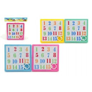 Műanyag mozgószámos puzzle 8 x 8 cm 4 színben