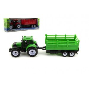 Teddies Traktor pótkocsi műanyaggal 28 cm