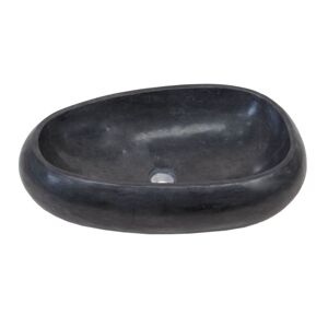 Mosdókagyló természetes kőből - EGGS Black