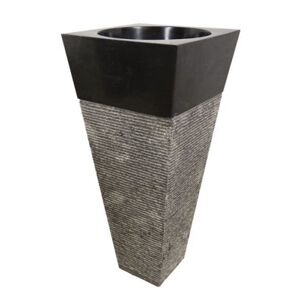 Mosdókagyló természetes kőből - Pedestal IDS 141 Black