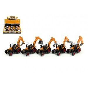 Traktor markolóval 15 cm fém/műanyag visszahúzható
