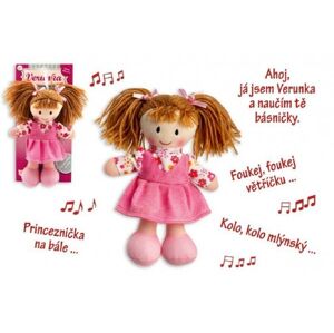 Beszélő rongybaba Verunka plüss 20 cm cseh