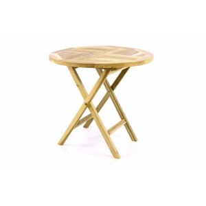 DIVERO Kerti asztal Ø 80 cm tíkfa
