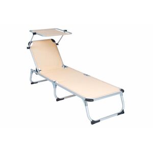 DIVERO Összecsukható kerti nyugágy tetővel 187 cm bézs