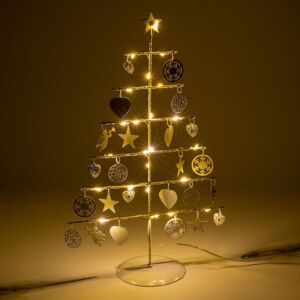 NEXOS Karácsonyi fém díszfa 25 LED meleg fehér fehér