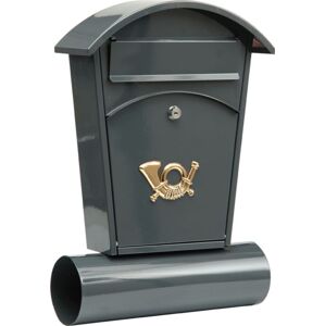 VOREL Postaláda lekerekített tetővel + újságtartó szürke