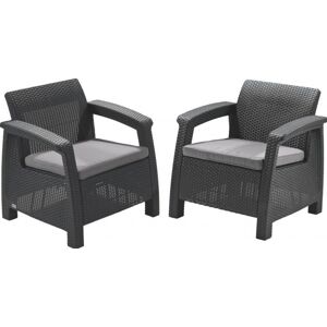 Allibert Kerti rattan fotel CORFU DUO Antracit