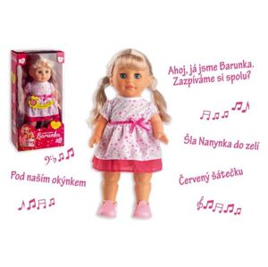 Játékbaba járkáló és éneklő műanyag 42 cm elem/hang