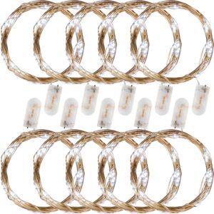 VOLTRONIC® LED lánc 10x 25 LED Hideg fehér + elem