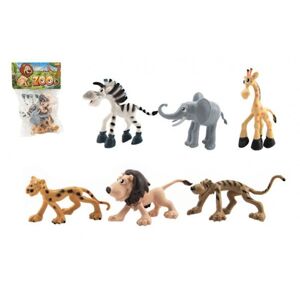 Teddies Műanyag állatok szafari 9-10 cm 6 db