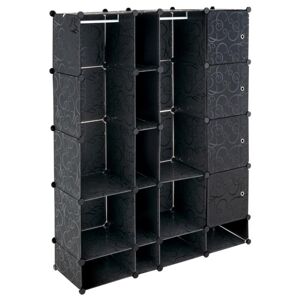 DIVERO Fiókos állvány 161 x 127 x 37 cm fekete