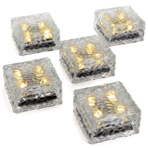 GARTHEN Üveg szolárrúd szett 4 LED 5 db meleg fehér