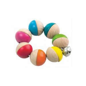 Fa csörgő mini csengővel átmérő 8 cm kártyán 6 hónapos