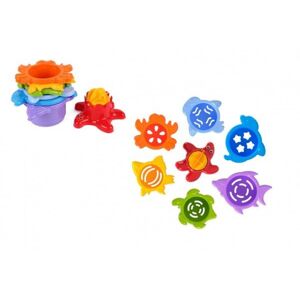 Kocka piramis puzzle tengeri állatok műanyag 1+