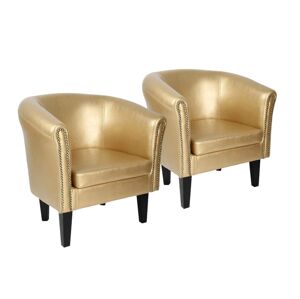 MIADOMODO Fotel készlet Chesterfield 2 db arany
