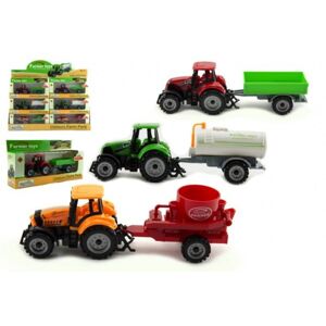 Teddies Traktor pótkocsival műanyag/fém 19 cm