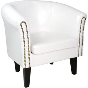 MIADOMODO Fotel Chesterfield 70 x 71 x 58 cm fehér