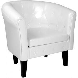 MIADOMODO Fotel Chesterfield Fehér 58 x 71 x 70 cm