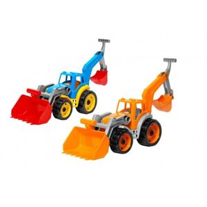 Traktor/rakodó/kotrógép 2 vödör műanyag szabadon futó 2 szín