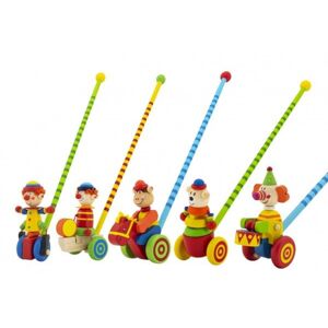 Toló bohóc tolókocsi 60 cm fa rúddal